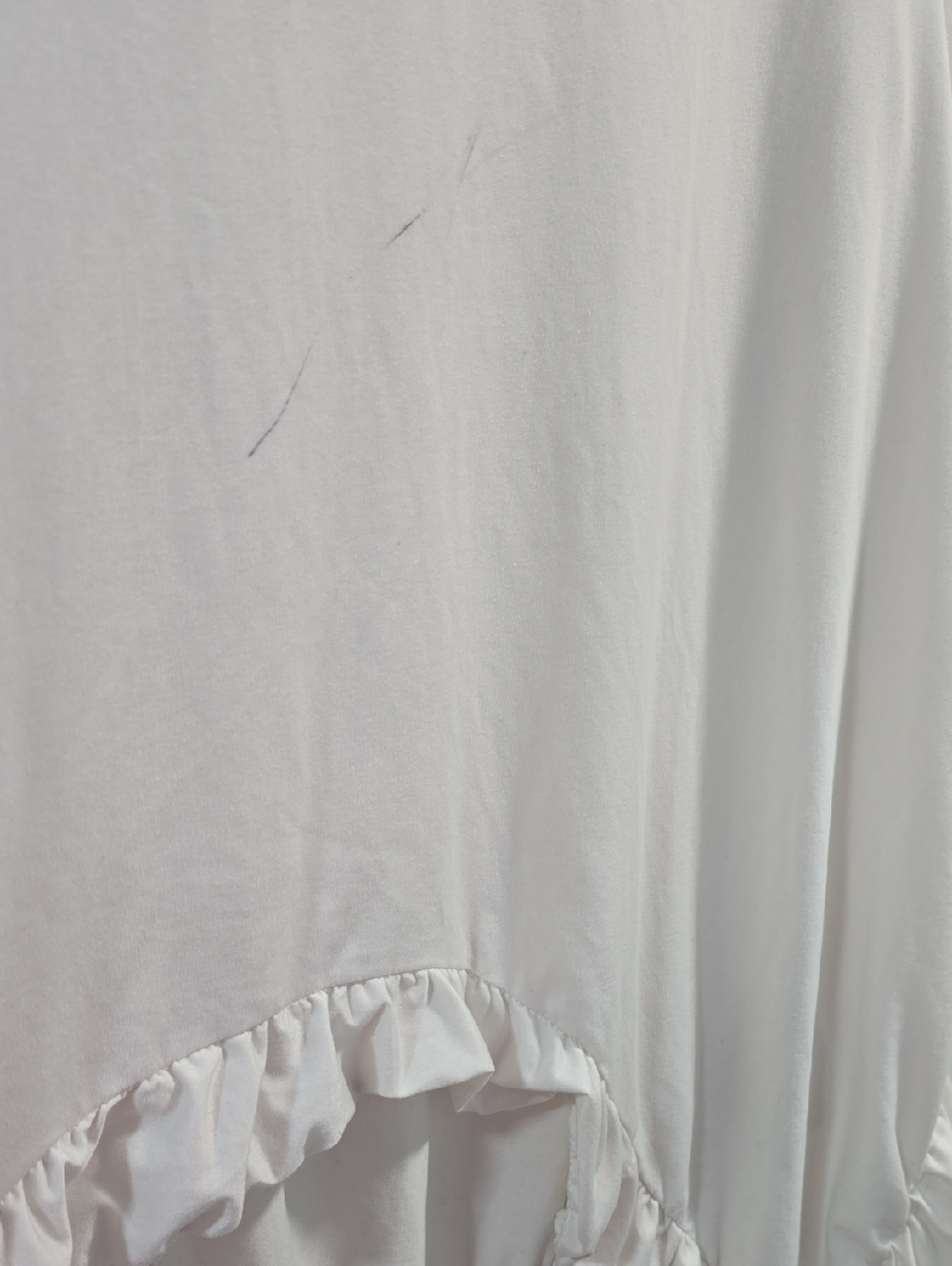 Women’s White Ruffle Sleeve High-Low Top - Picture 4 of 11